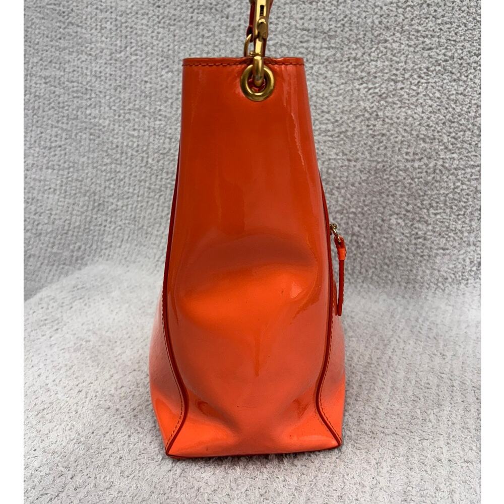 Dooney & Bourke Melon Orange Patent Leather Tote AS IS #79777 - Picture 3 of 14